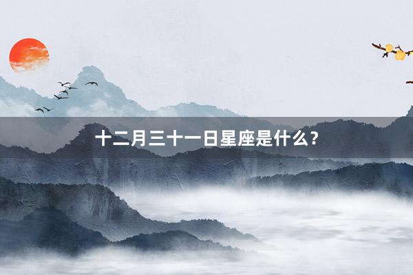 十二月三十一日星座是什么？