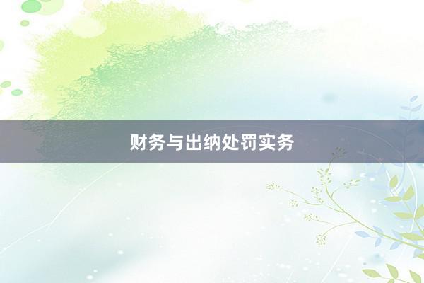 财务与出纳处罚实务